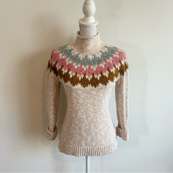 L.L. Bean Sweaters - L.L.Bean Women’s Sweater Fair Isle Turtleneck Cotton Size XS